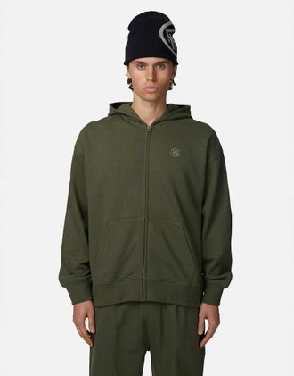 Good For Nothing Felpa con cappuccio comoda verde con zip