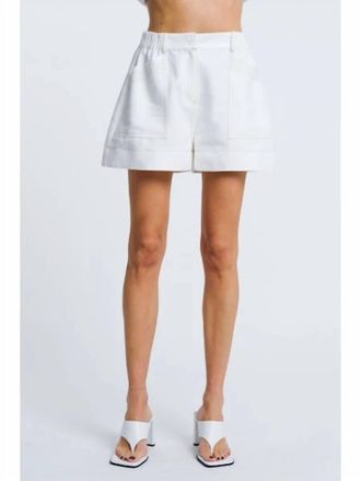 Ciebon Womens Susana Topstitched Shorts In White