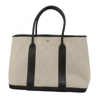 Herm&egrave;s Black Toile H Tote Bag (Pre-Owned)