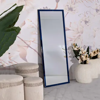 Dmora Espejo Sibiu, Forma Rectangular, Tipo De Pared, Color Estructura Transparente, 55x150h Cm Azul