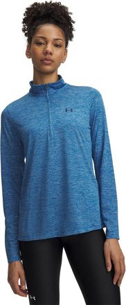 Under Armour Dames-top met halve rits en textuur (Aegean Blauw)