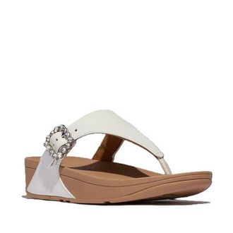 FitFlop Lulu Crystal Buckle Toe Post Sandal in Urban White at Nordstrom, Size 11