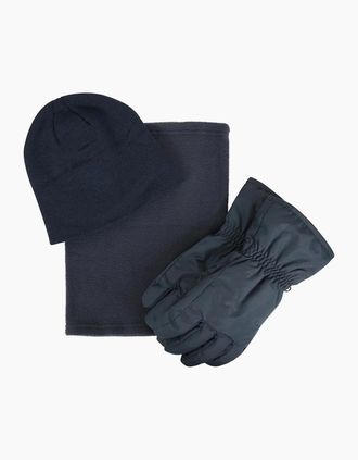 Mountain Warehouse Mens Mountain Warehouse Mens Hat Gloves And Scarf Set - Navy - Size: S