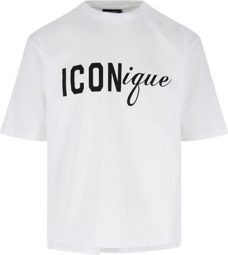 Dsquared2 White ICONique Logo Crew Neck T-Shirt