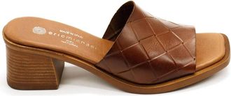 Eric Michael Womens Vicky Slip-On Leather Heels In Tan