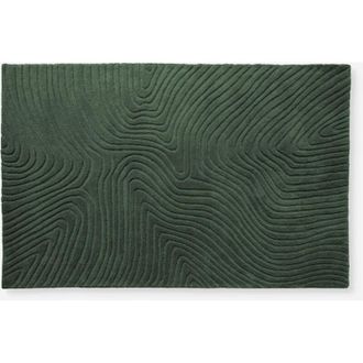 Linea Paralela Linea Paralela - Alfombra Lana Calidad Superior Relieve Verde Oscuro 160x230cm