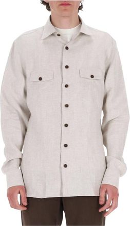 Borriello Overshirt Nigel - Heren - Casual Overhemden - Beige - 2XL - Linnen - Overhemden