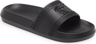 Versace Medusa Pool Slide in Black at Nordstrom, Size 10Us