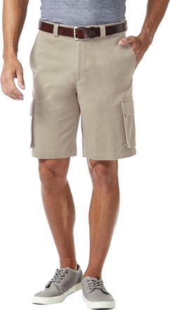 Haggar Mens Stretch Cargo Short (Regular and Big and Tall Sizes) Flat Front, Putty, 40
