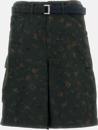 sacai Pantaloncini In Cotone A Fiori