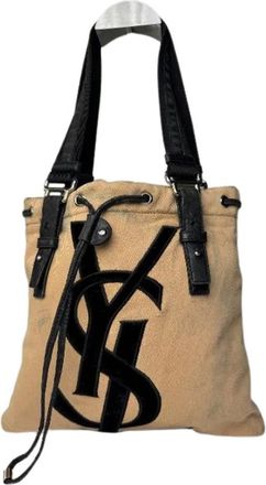 Saint Laurent Pre-owned Bucket Bags, female, Beige, Size: ONE SIZE Pre-owned Bucket Bag