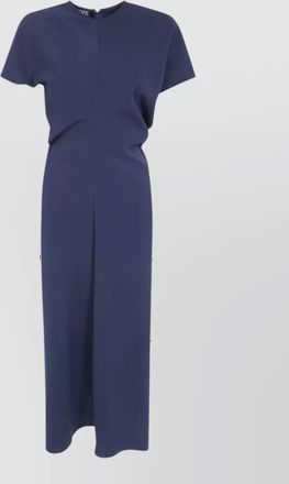 DRHOPE bias cut crew neck midi dress