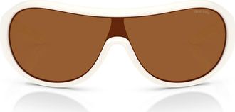 Miu Miu 133mm Oversized Irregular Sunglasses in White/dark Bronze at Nordstrom