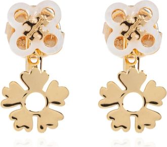 Tory Burch Parelmoer Oorbellen - Dames - Oorbellen - Geel - ONE Size - Leer - Accessoires