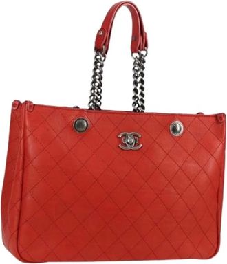 Chanel Pre-owned Handbags, female, Red, Size: ONE SIZE Pre-owned Shopping Tote