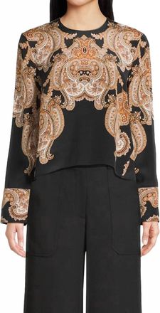 Veronica Beard Karisse Paisley Blouse In Black Multi