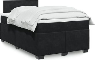vidaXL Vidaxl - Giroletto A Molle Con Materasso Nero 120x190 Cm In Velluto