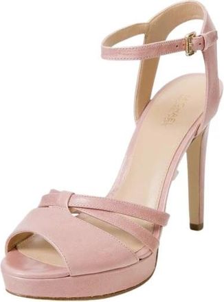Michael Kors Rose Catalina Stijlvol Modehorloge - Dames - Sandalen met hakken - Roze - 40 EU - Schoenen