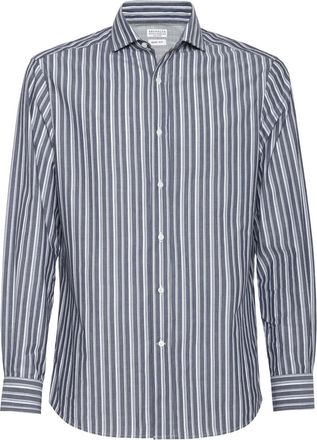 Brunello Cucinelli striped shirt - men - Cotton - L - White