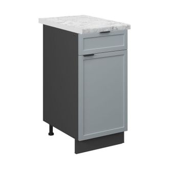 Vicco Mueble Bajo De Cocina Fame-line, Azul Claro-gris, 40 Cm, Et M&aacute;rmol