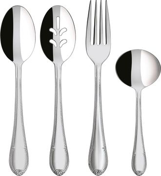 Villeroy & Boch Mademoiselle 4-Piece Flatware Serving Set in Silver/platinum at Nordstrom