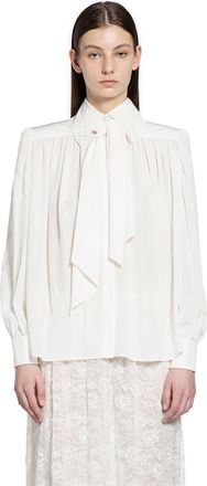 Chlo&eacute; Gathered Scarf-Tie Blouse
