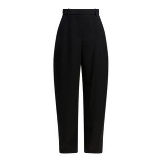 Givenchy Wide Trousers, female, Black, Size: M Black Cocoon Wool Trousers