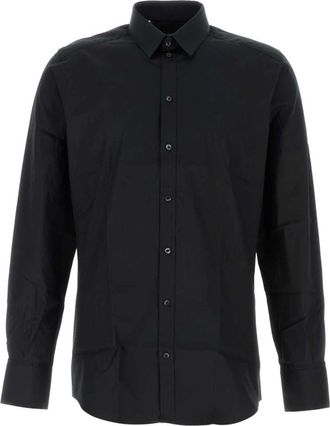 Dolce & Gabbana Cotton Gold Fit Shirt - Heren - Casual Overhemden - Zwart - 3XL - Katoen - Overhemden