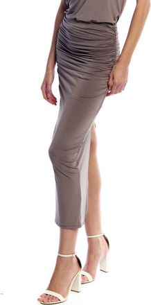 LBLC The Label Olympia Rouched Maxi in Mocha at Nordstrom, Size X-Small