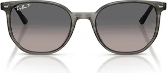 Ray-Ban Elliot 54mm Polarized Square Sunglasses in Striped Grey /Grey Gradient at Nordstrom