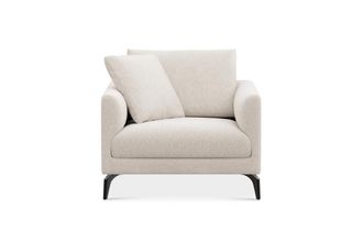 Castlery Lena Armchair Customized, (Performance Boucle) Cream (Matte Black Legs), Spill Resistant, Removable Covers for Castlery