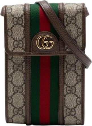 Gucci Pre-owned Ophidia Crossbody Bag - Dames - Vintage Schoudertas - Beige - ONE Size - Leer - Vintage