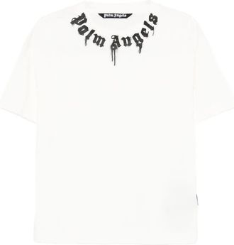 Palm Angels Neck Logo Reg Tee Off White Black