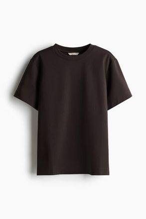 H&M Pima Cotton T-shirt in Dark Brown at Nordstrom, Size X-Large