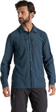Craghoppers Heren Nosilife Shirt Met Lange Mouwen (Blauwe steen)