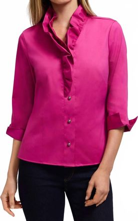 Foxcroft Edith Shirt Jacket In Pink Tourmaline