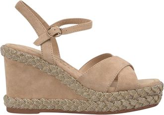 Alma En Pena Gevlochten sleehak met kralen - Dames - Sleehakken - Beige - 39 EU - Schoenen