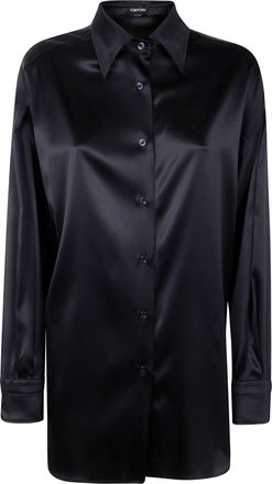 Tom Ford Stretch Silk Satin Relaxed Fit Shirt