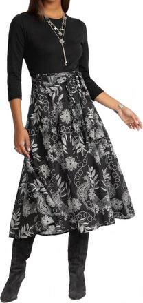 Johnny Was Womens Mixed Media Wrap Tie Dress In Black