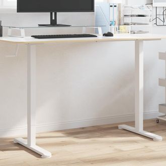 Berkfield Home Standing Desk Frame White (94-135)x60x(70-114) cm Steel