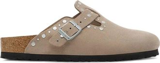 Birkenstock Boston Rivet Taupe, Suede Leather