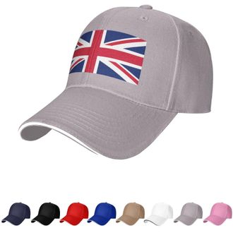 Generic United Kingdom Flag Hat British Caps for Man Woman Flag of United Kingdom Baseball Cap Trucker Dad Hat Gray