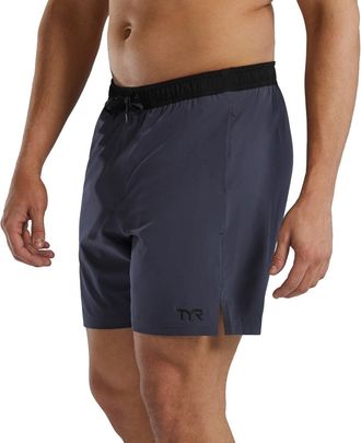 TYR Skua 7 Volley Shorts Mens Titanium Elastic Waist Performance FTS933
