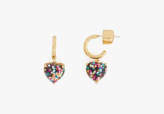 Kate Spade New York My Love Glitter Heart Huggies