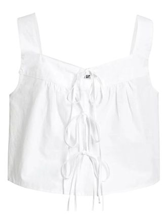 Ciao Lucia Emilia tie-front square-neck top - women - Cotton - L - White