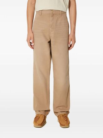 Carhartt Work in Progress logo-patch trousers - men - Organic Cotton/Polyester/Cotton - 30/32 - Neutrals