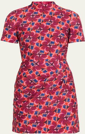 Saloni Draped Floral Mini Dress
