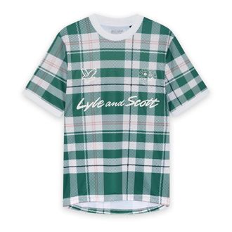 Lyle & Scott Tartan Football Shirt - Heren - Tops - Groen - Maat: L