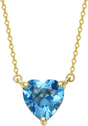 Rachel Glauber 14K Plated Cz Heart Necklace