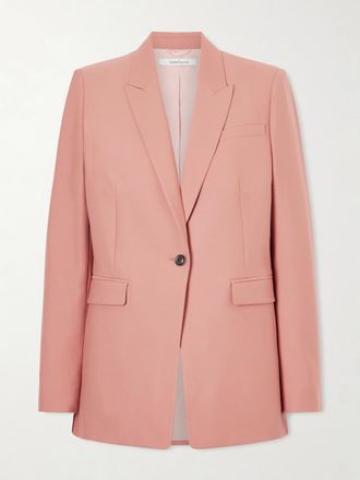 Another Tomorrow Blazer In Lana Grain De Poudre - Rosa